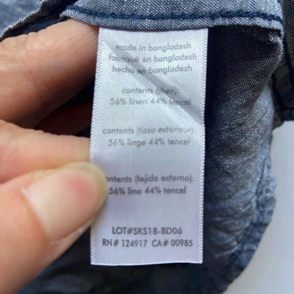 Saks Fifth Avenue linen cotton collar shirt sleeve shirt  Sz XL - Picture 9 of 11